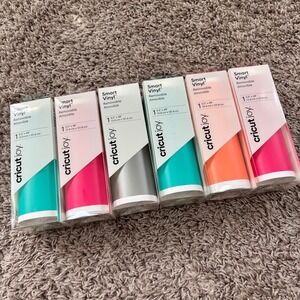 Cricut Joy Smart Vinyl Removable 5.5x48 6 Roll Bundle Teal Pink Silver Orange